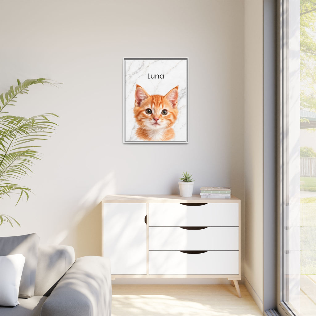 Custom Framed Cat Portrait | Cat Canvas Print From Photo – Fur Painting