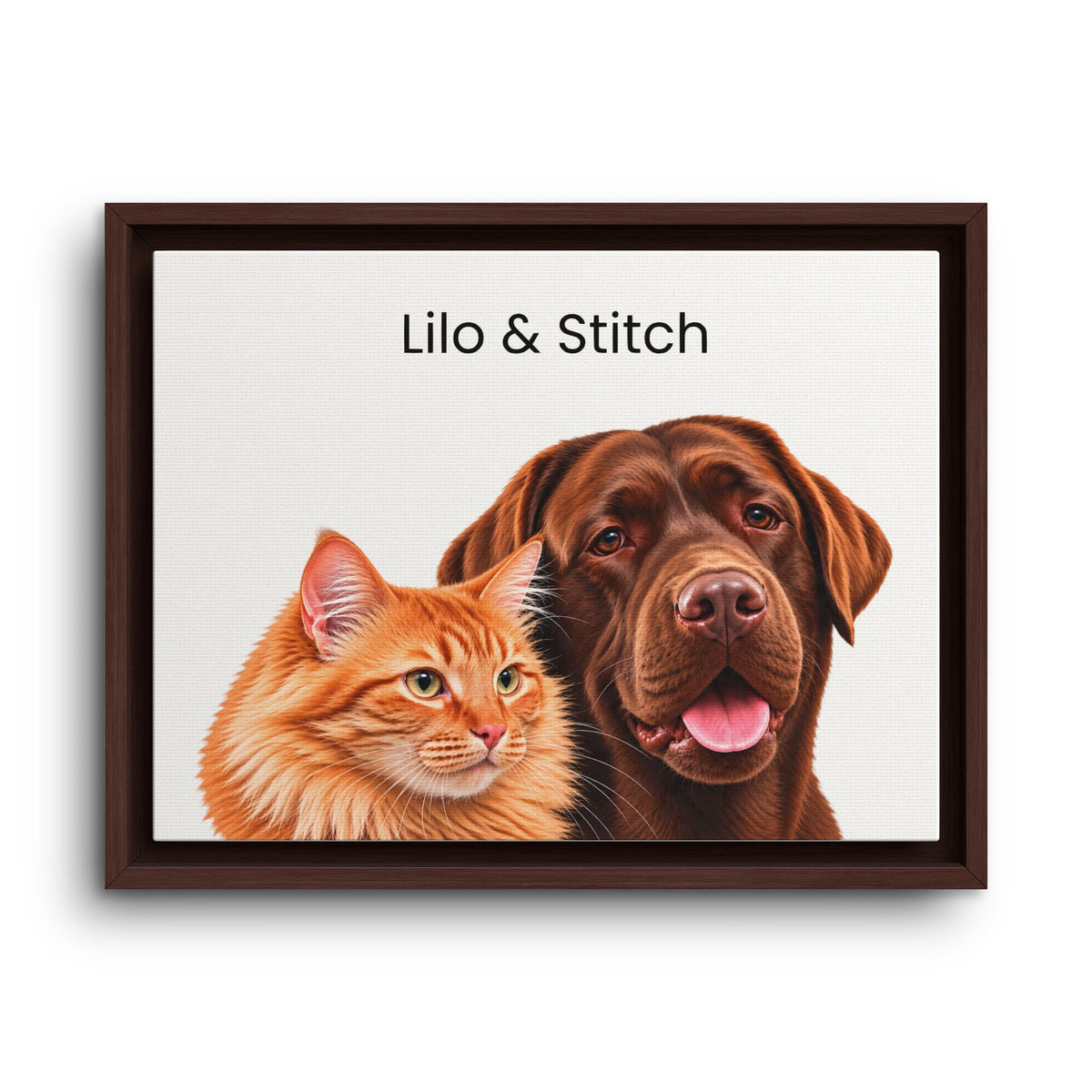 Custom Multi-Pet Portrait | Framed Canvas Print for 2 or More Pets