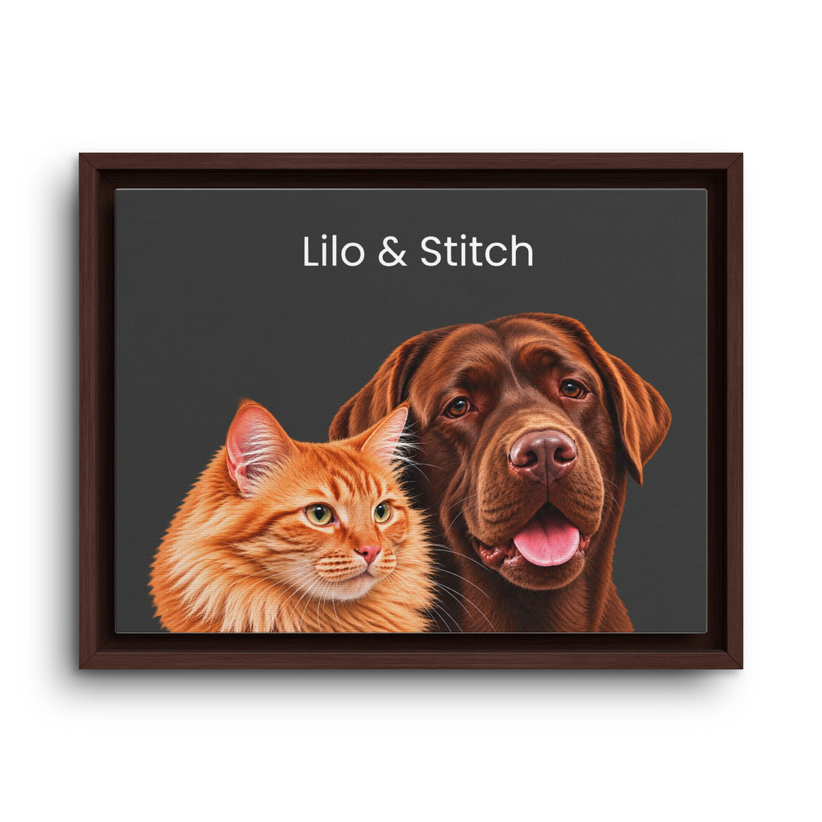 Custom Multi-Pet Portrait | Framed Canvas Print for 2 or More Pets