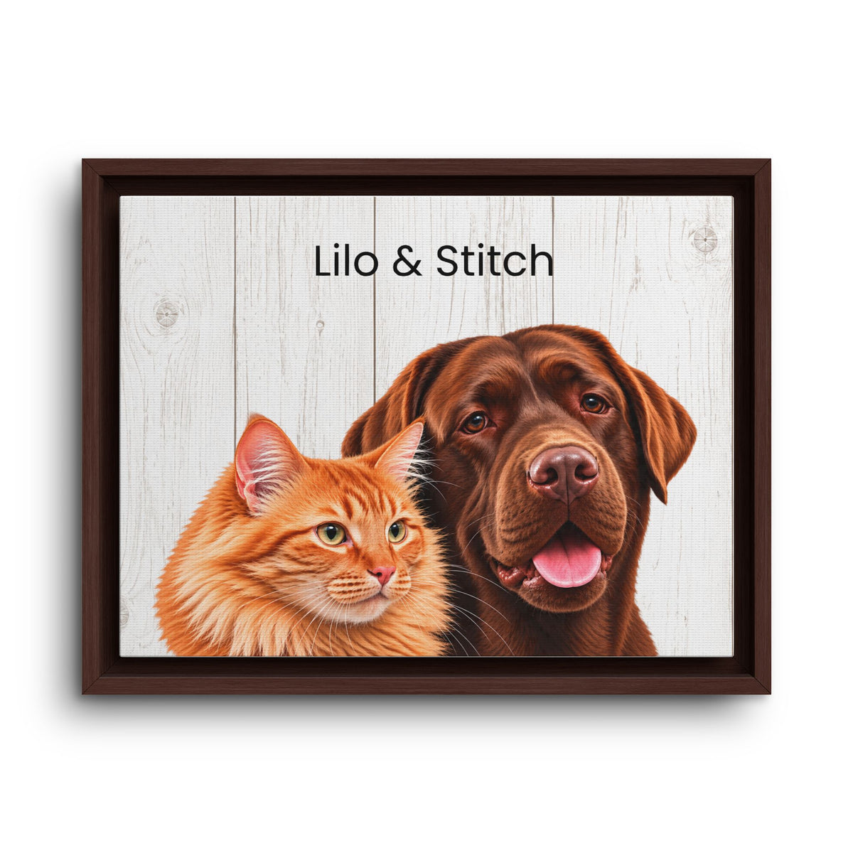 Custom Multi-Pet Portrait | Framed Canvas Print for 2 or More Pets
