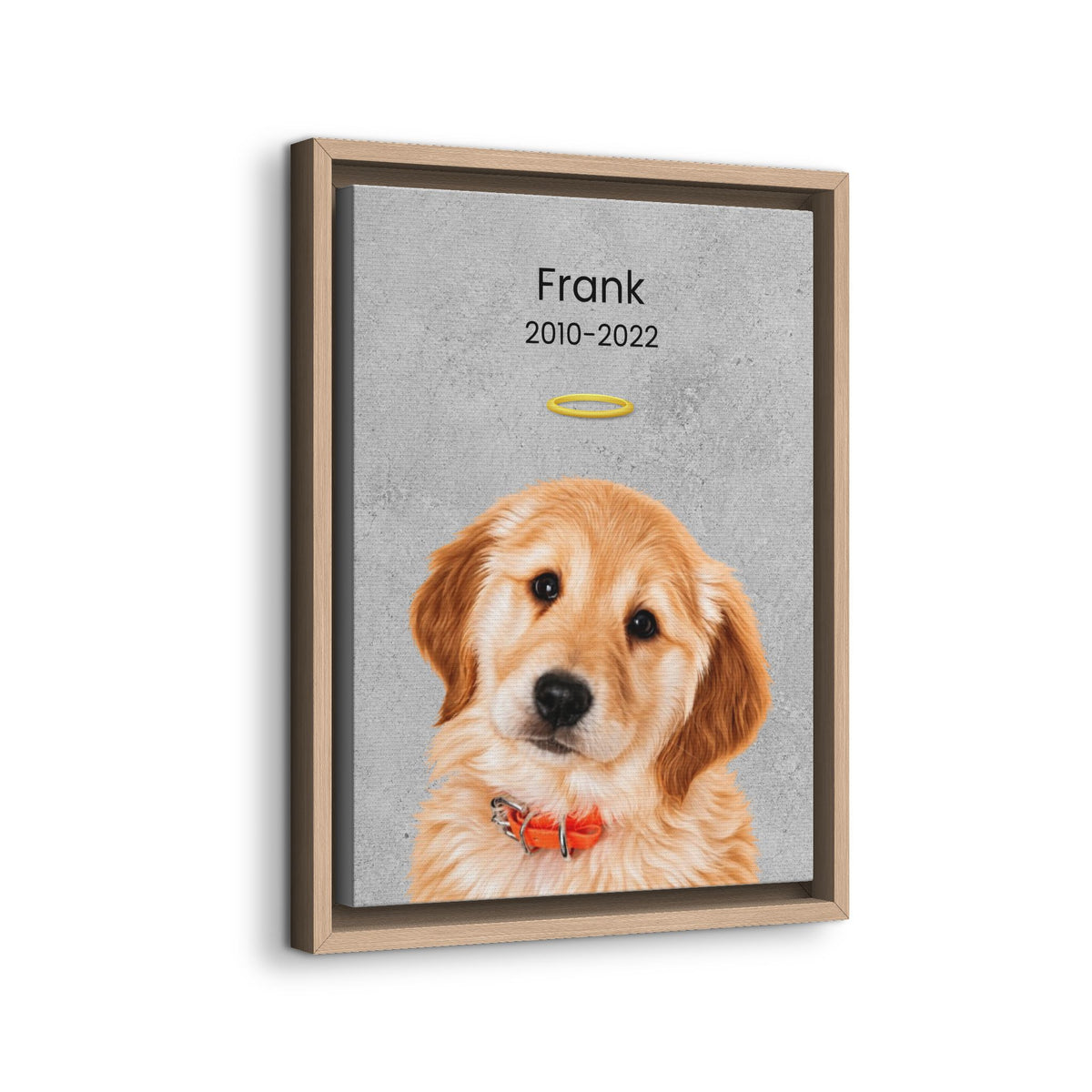 Pet Memorial Portrait | Custom Framed Canvas to Honour Your Dog