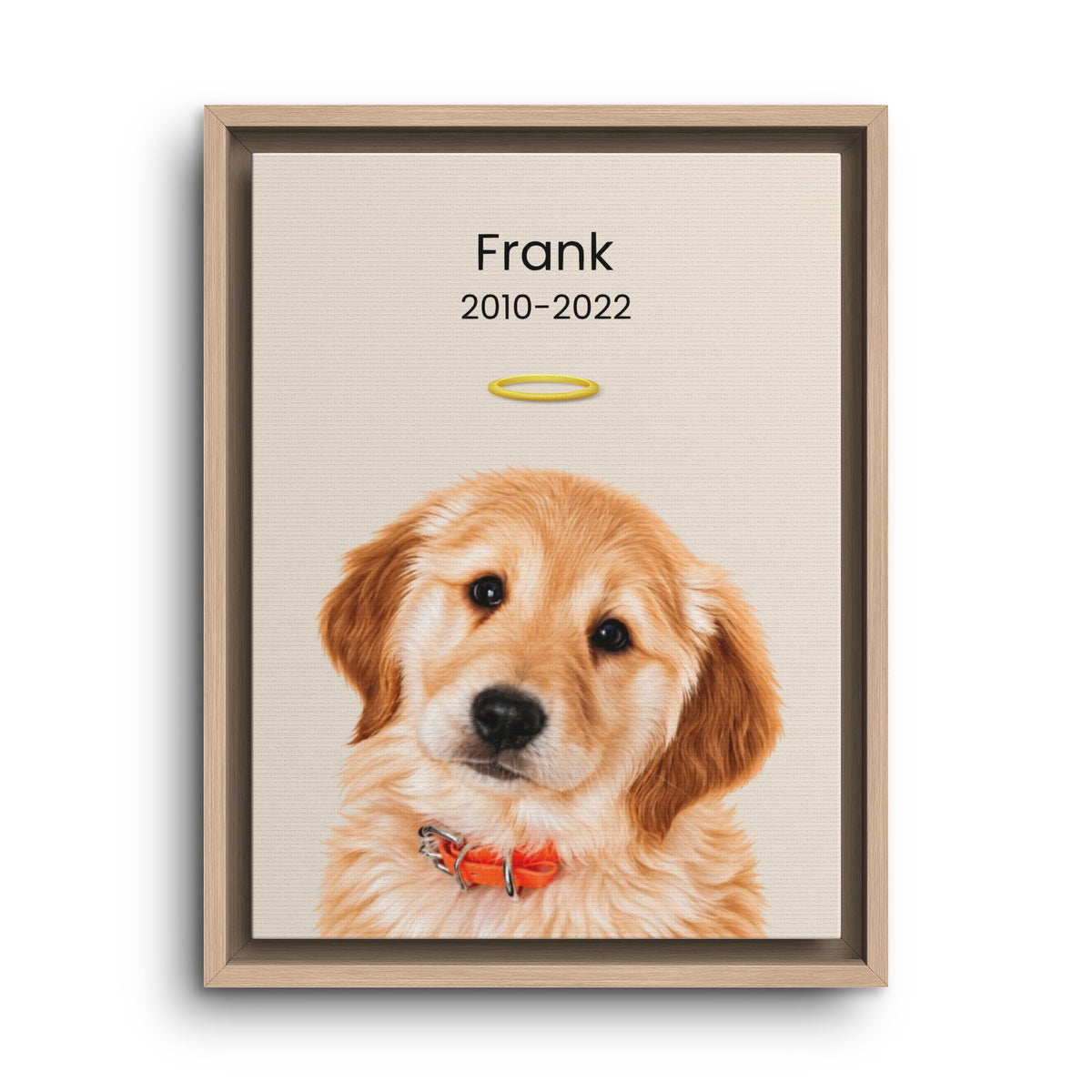 Pet Memorial Portrait | Custom Framed Canvas to Honour Your Dog