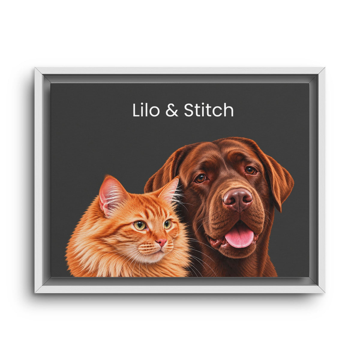 Custom Multi-Pet Portrait | Framed Canvas Print for 2 or More Pets